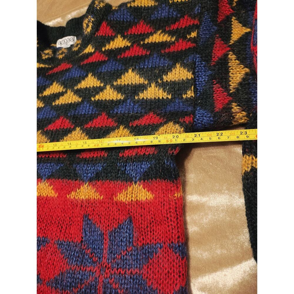 VTG 80s Fall Pattern 50% MOHAIR SWEATER WOMEN sz M Core Natural Fiber Snowflake - Picture 3 of 10